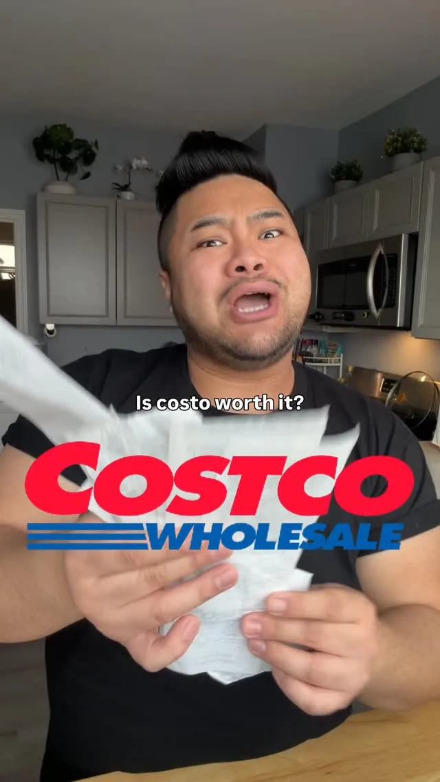 RV Mendoza holding receipts beneath text asking if Costco is worth it.