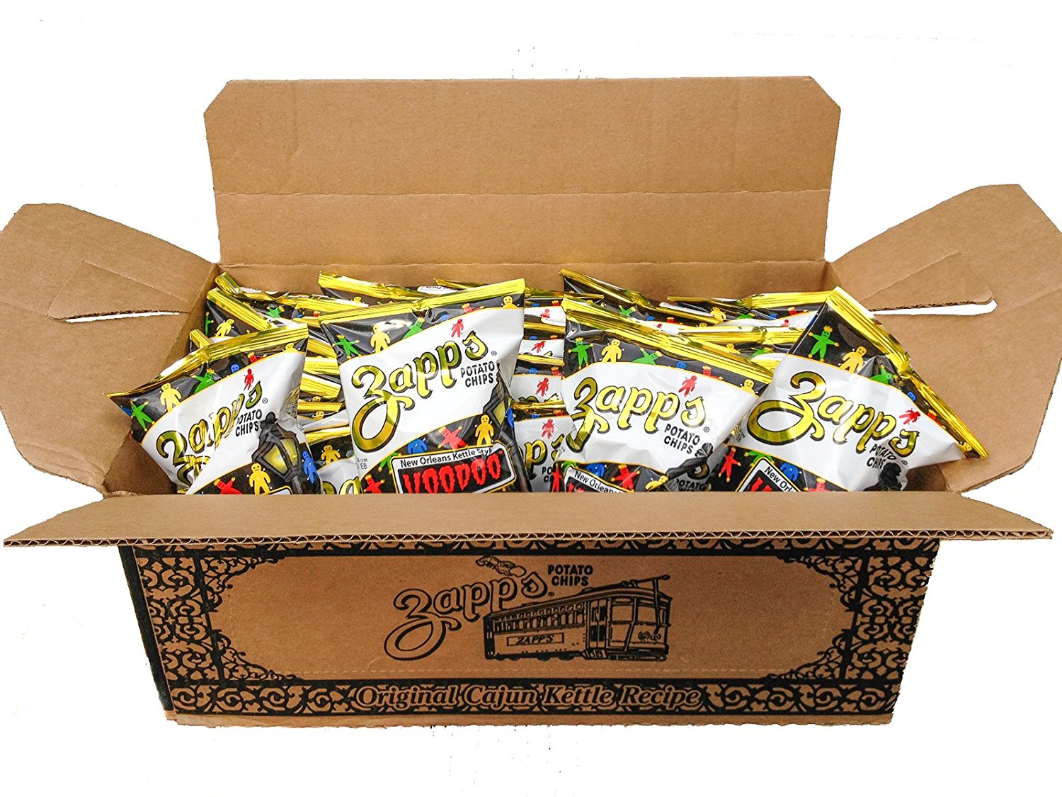 A bag of Zapp’s Voodoo potato chips