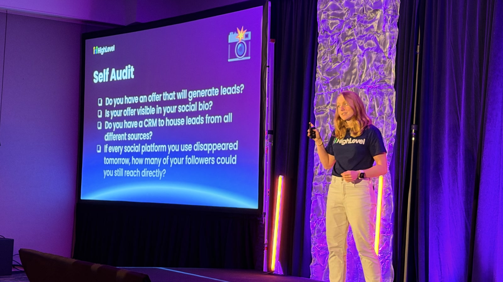 Emma Jackson presents a self-audit for creator-business systems at Creator Economy Live East.