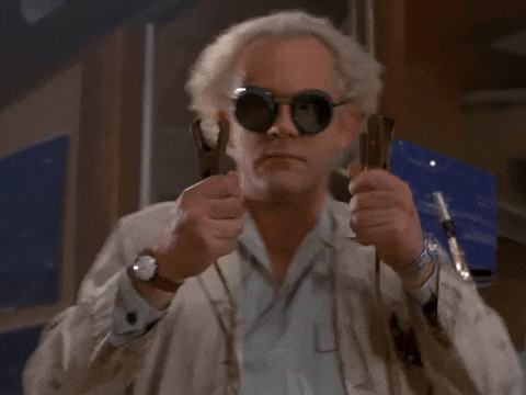 Doc Brown gives two enthusiastic thumbs up.